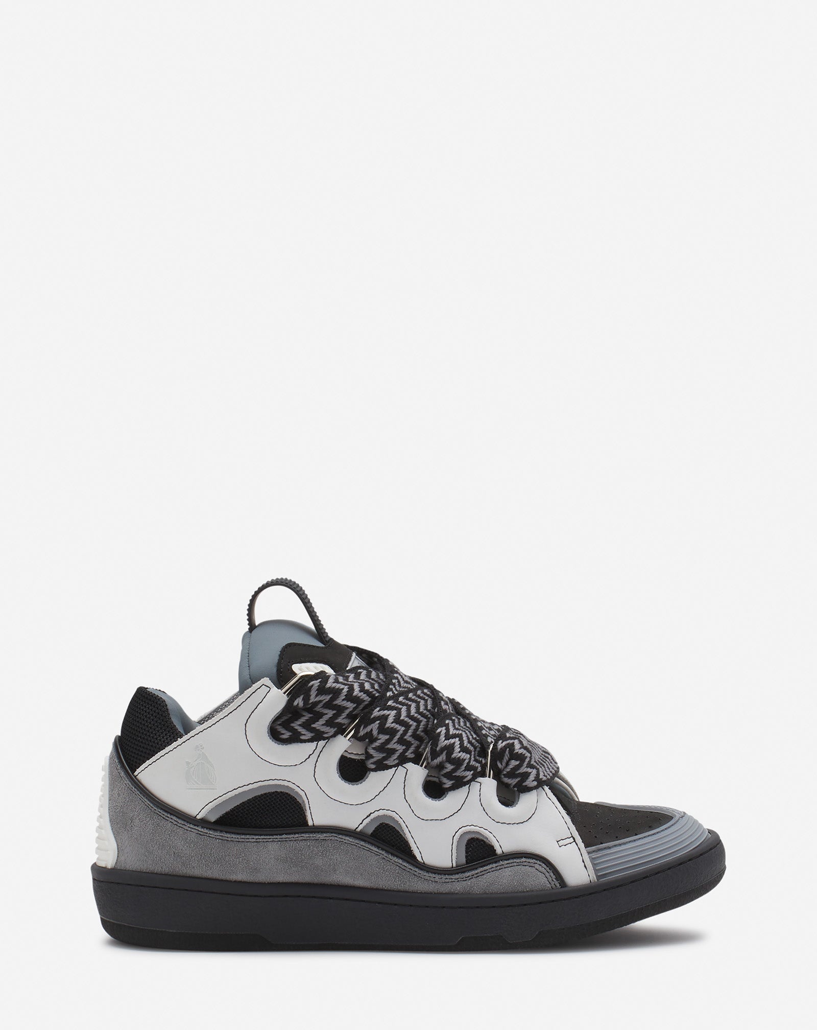 LEATHER CURB SNEAKERS - 1