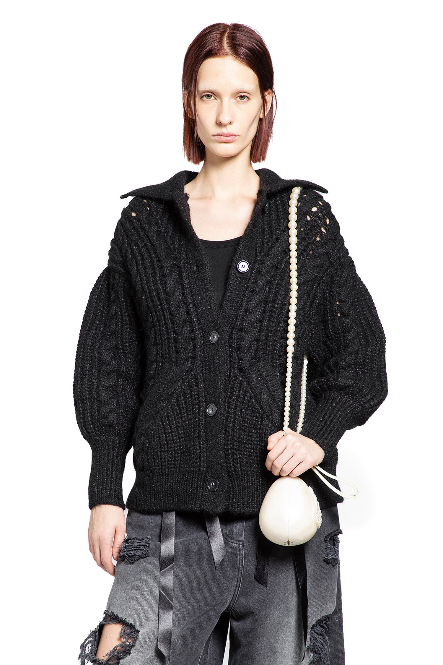 Sculpted Chunky Knit Cardigan - 6