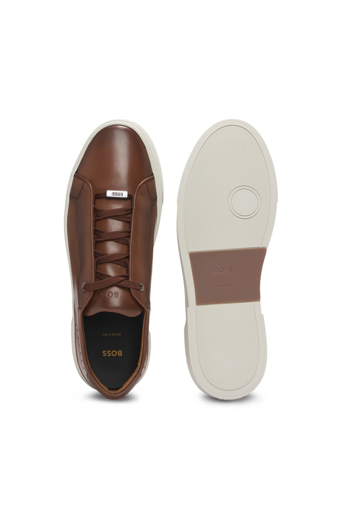 GARY LOW-TOP TRAINERS IN BURNISHED LEATHER - 4