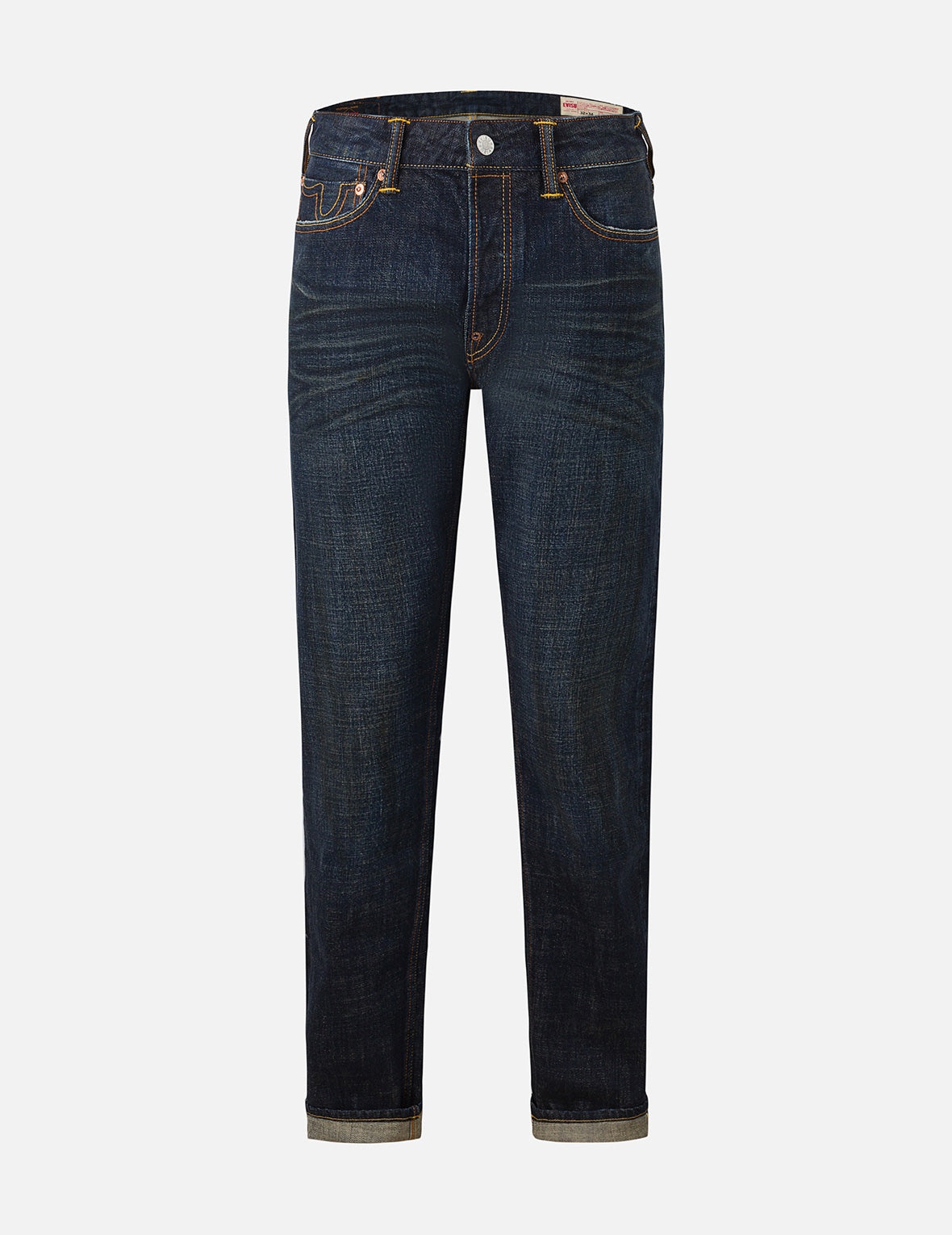 Multi-pocket Dark-toned Washed Slim Fit Jeans #2010 - 2