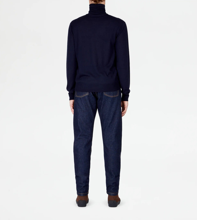 HIGH NECK JUMPER IN CASHMERE - BLUE 3