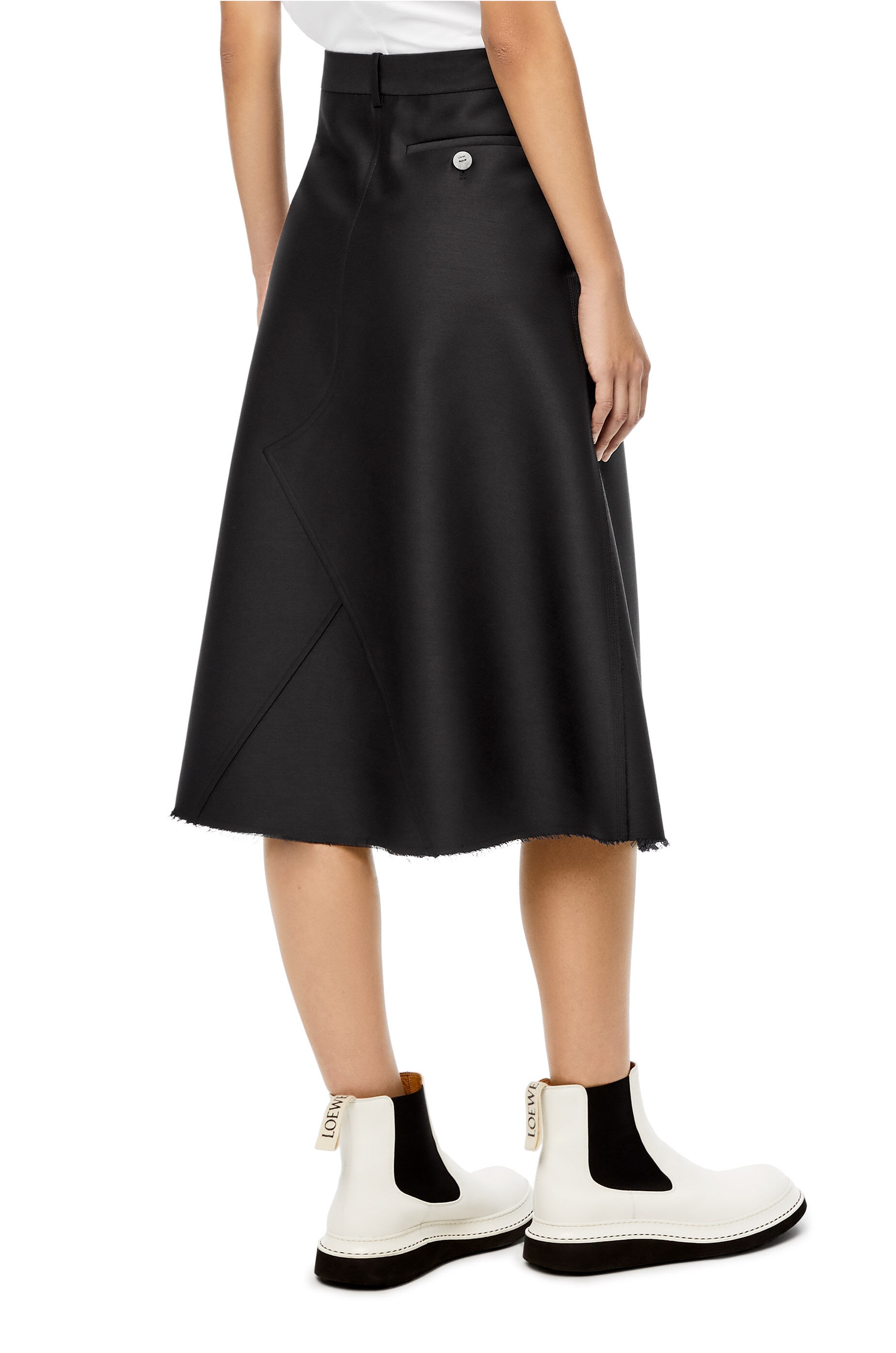 Midi skirt in wool and silk - 4