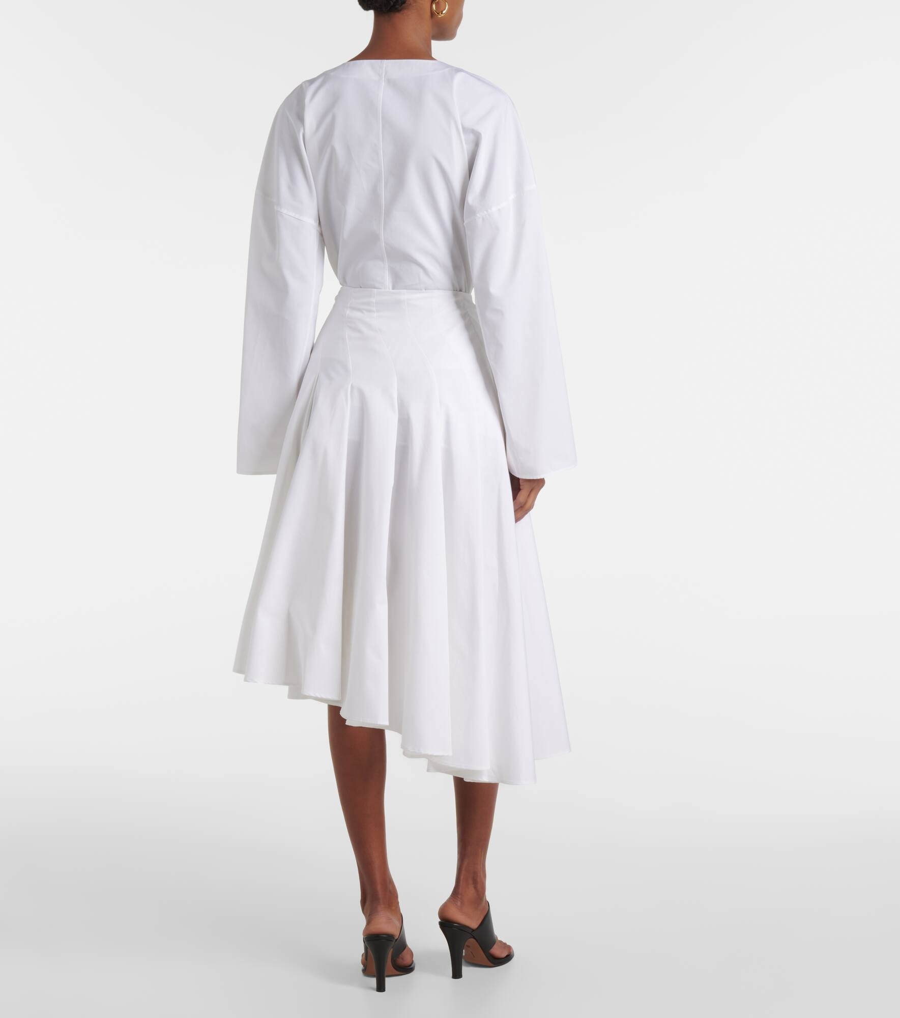 Rio asymmetric cotton midi skirt - 3
