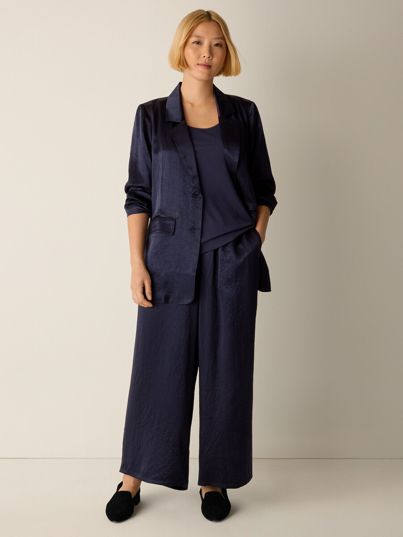 Textured Satin Wide-Leg Pant 7