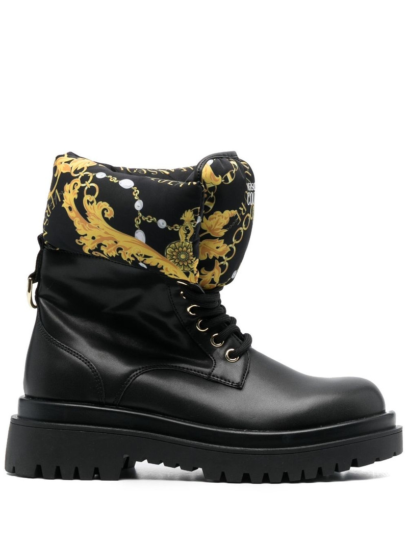 logo-print round-toe boots 1