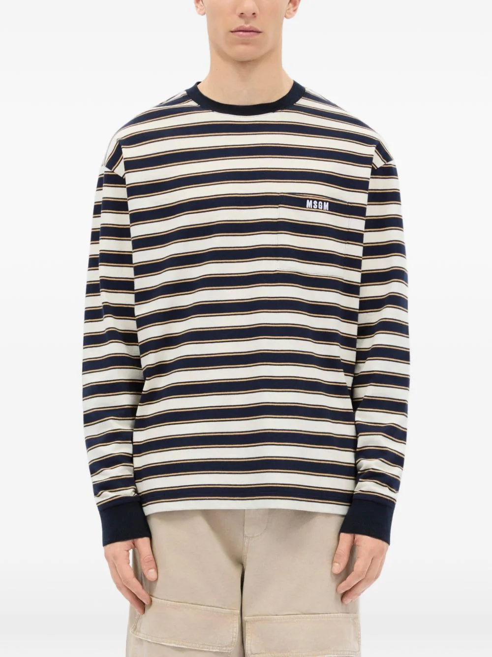 striped pocket T-shirt - 1