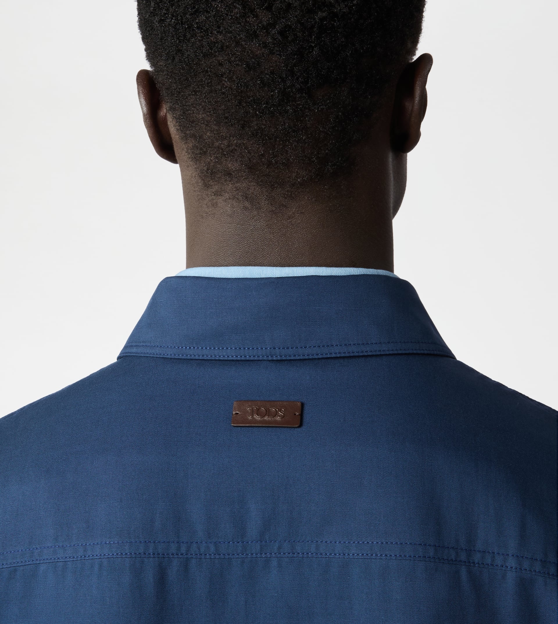 LINEN BLEND SHIRT JACKET - BLUE - 3
