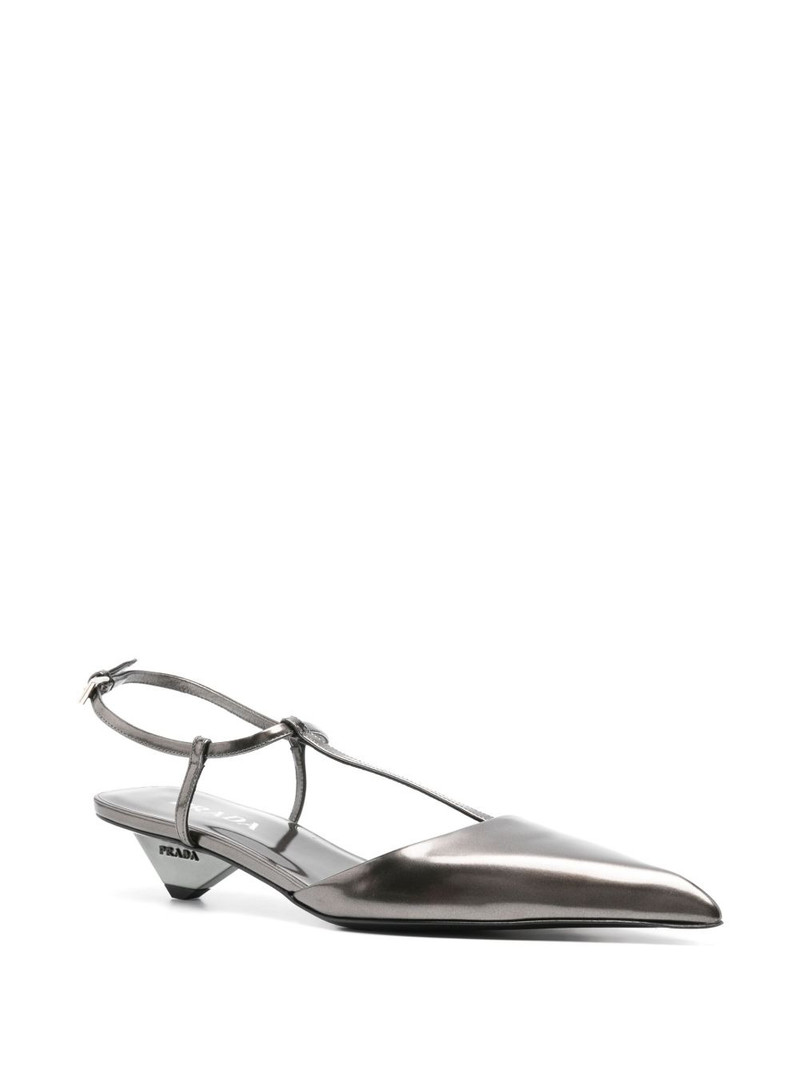 Prada 35mm metallic-finish pumps outlook