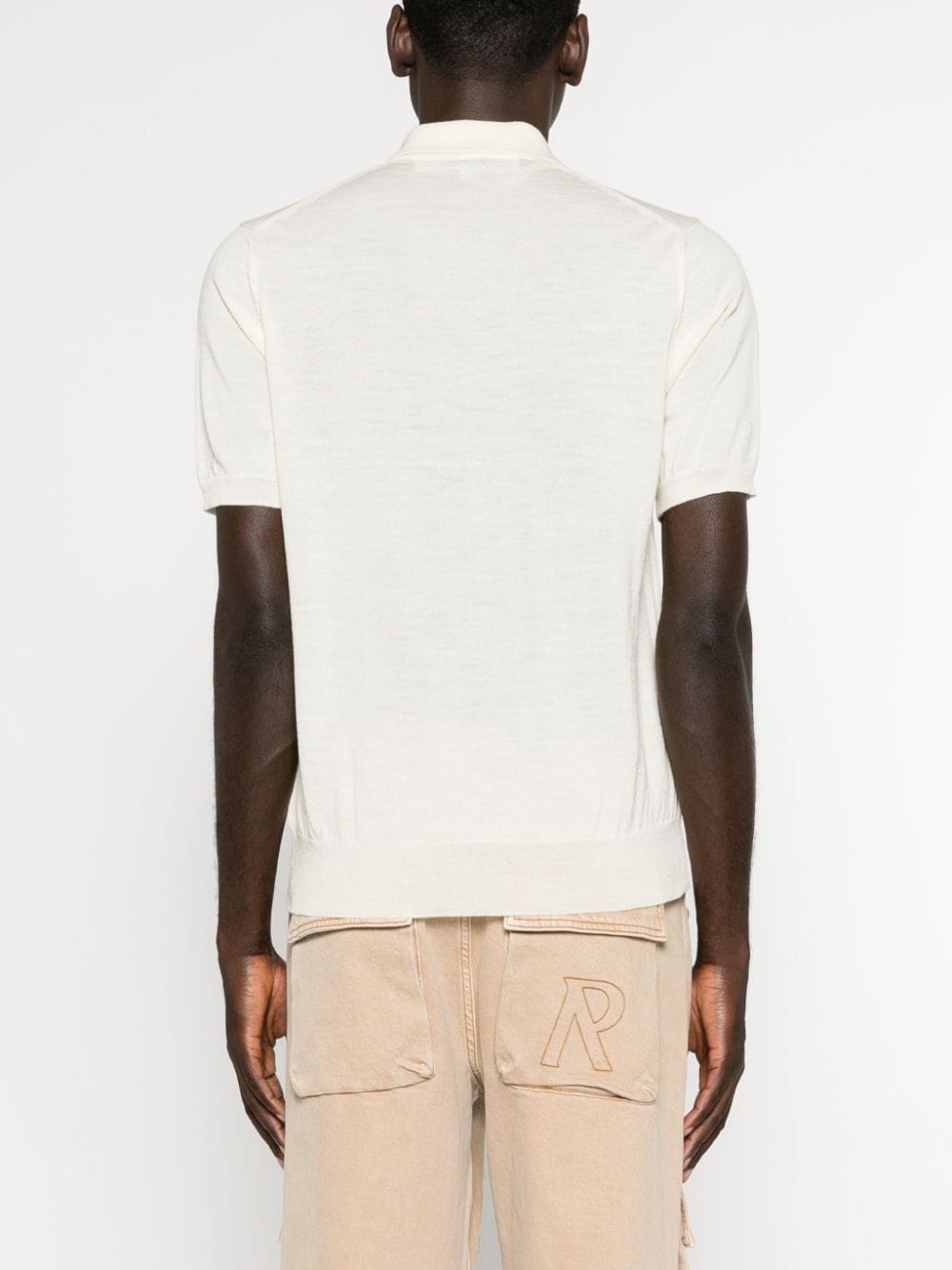 heart-patch wool polo shirt - 5