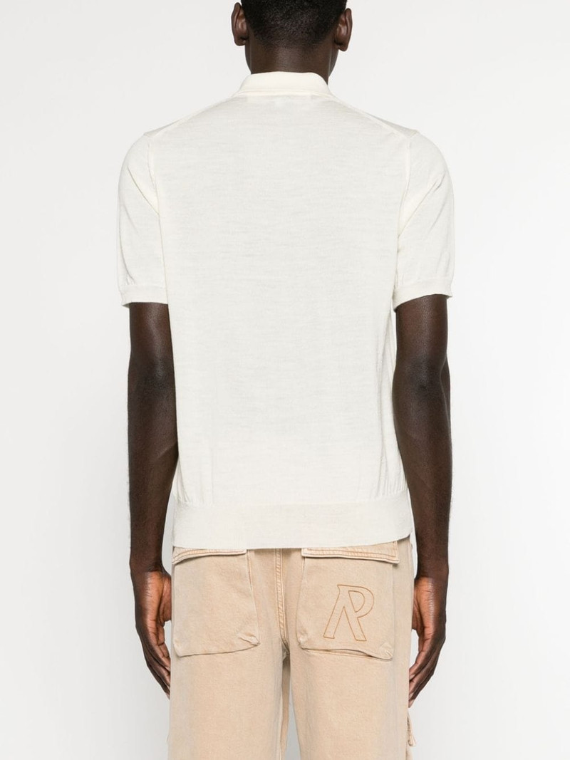 heart-patch wool polo shirt 5