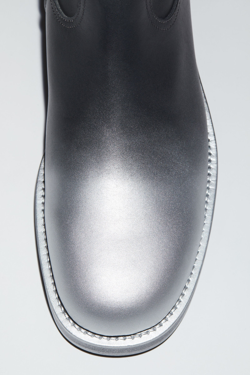 Sprayed leather low boots - Grey 4