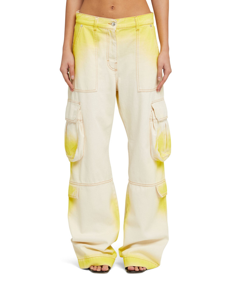 MSGM Bull cotton cargo pants with faded treatment outlook
