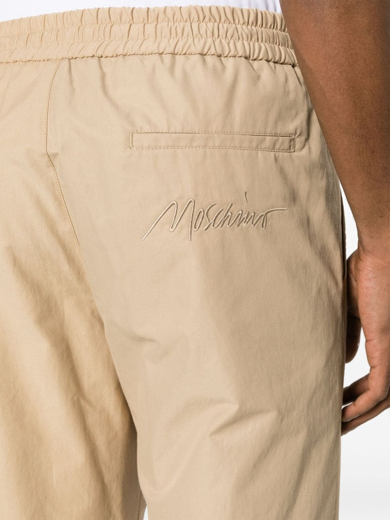 logo-embroidered straight-leg trousers 5