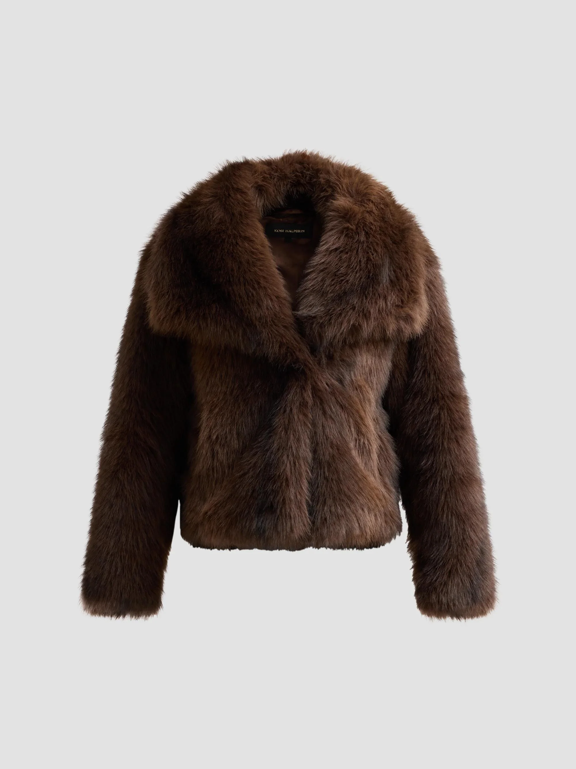 Women's Kiera Faux-Fur Short Coat - Brown - 1