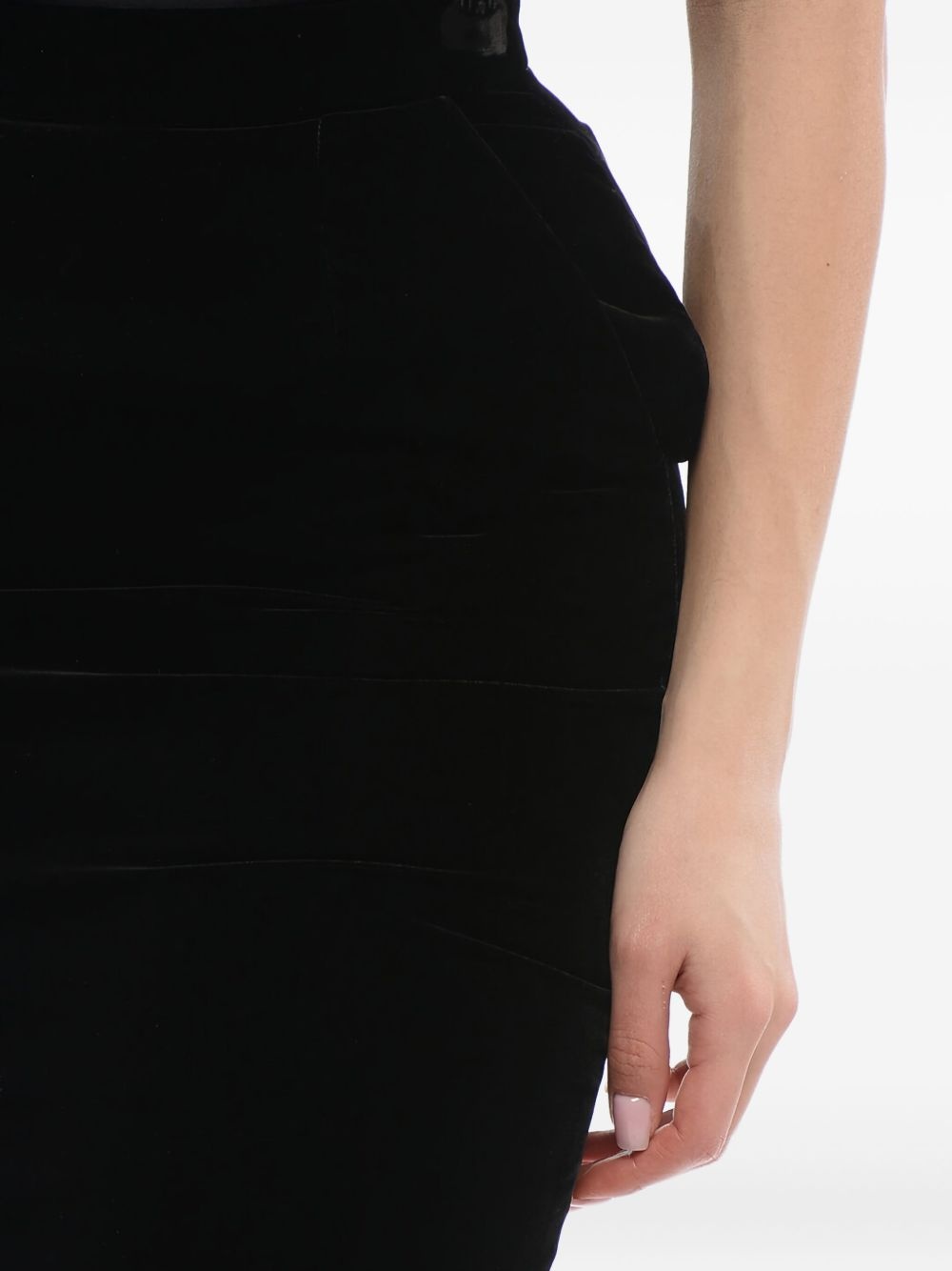velvet pencil skirt - 4