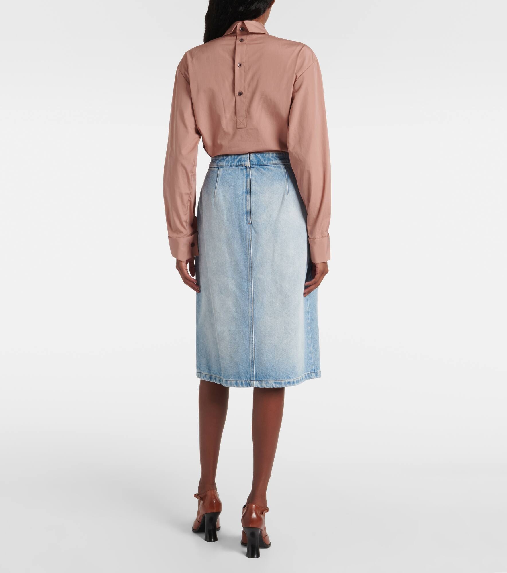 Denim midi skirt - 3