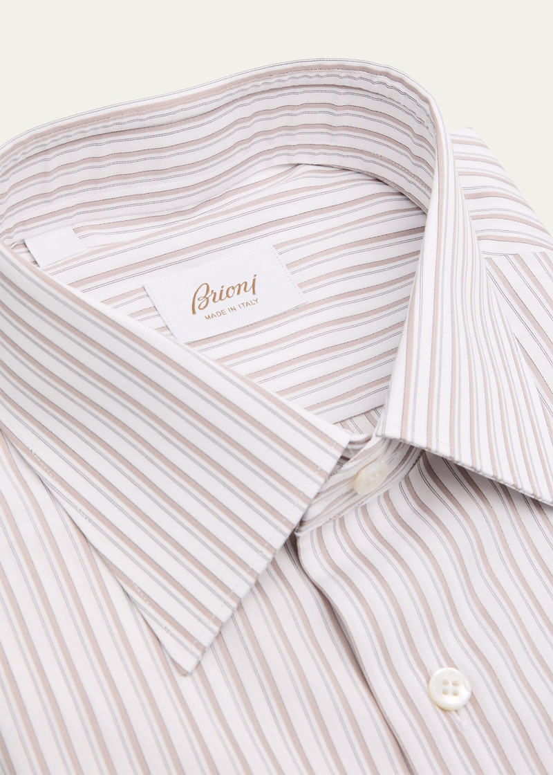 Brioni Men's Cotton Multi-Stripe Dress Shirt outlook