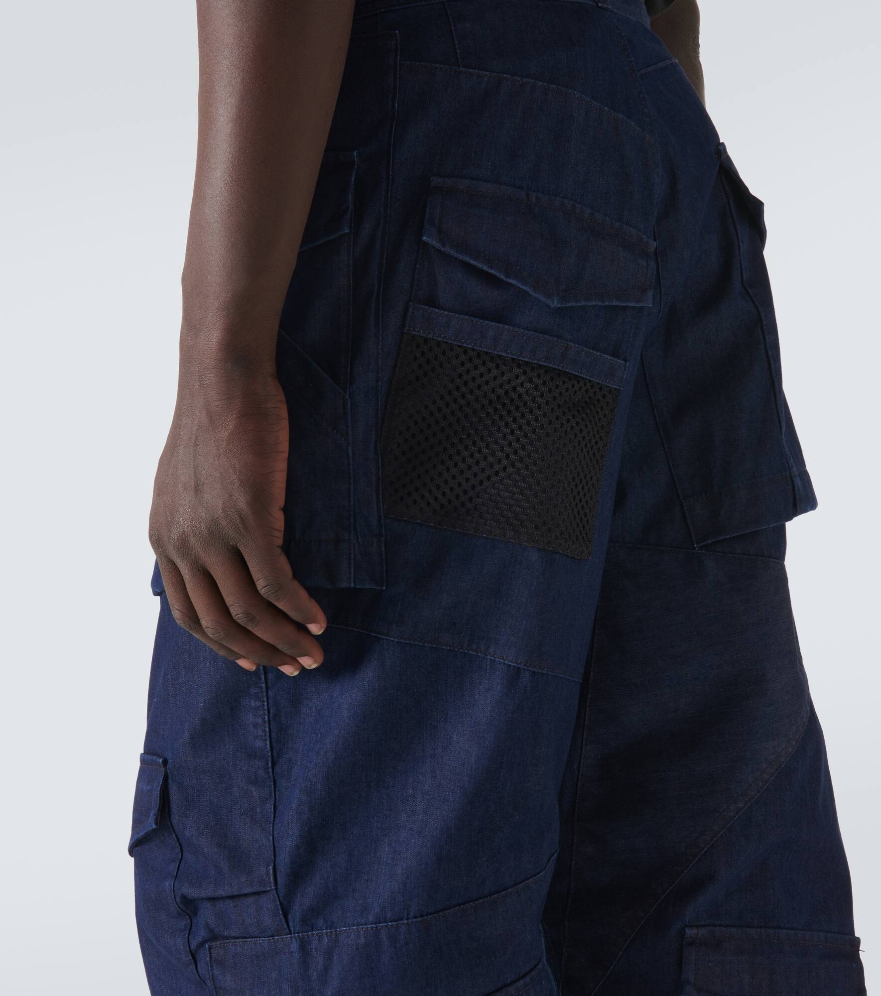 Deconstructed denim cargo pants - 6