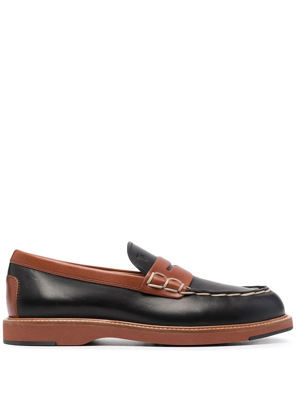 two-tone leather loafers - 1