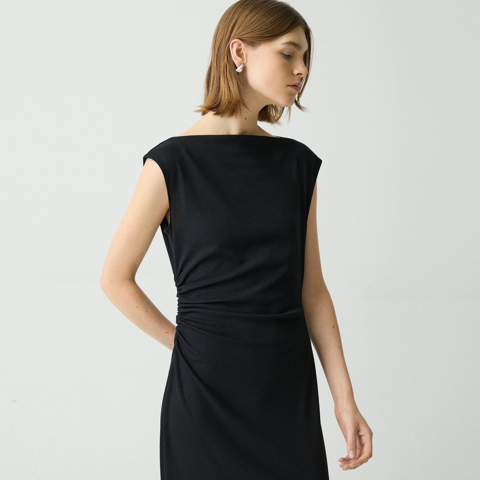 Draped Sweater Dress in Crepe Jersey - 5