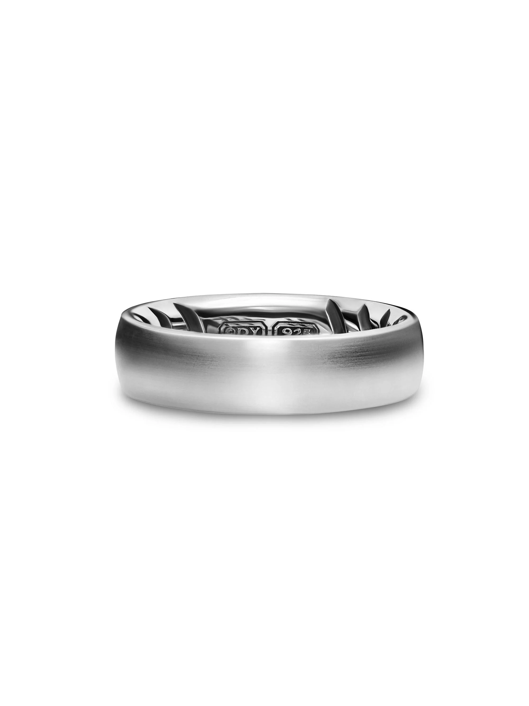 Men's Streamline Band Ring in Sterling Silver, 6.2MM - Silver - 1
