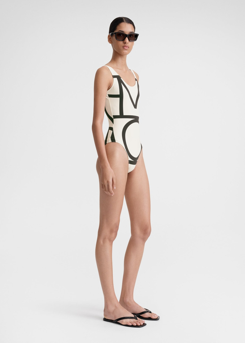 Monogram swimsuit ecru 3