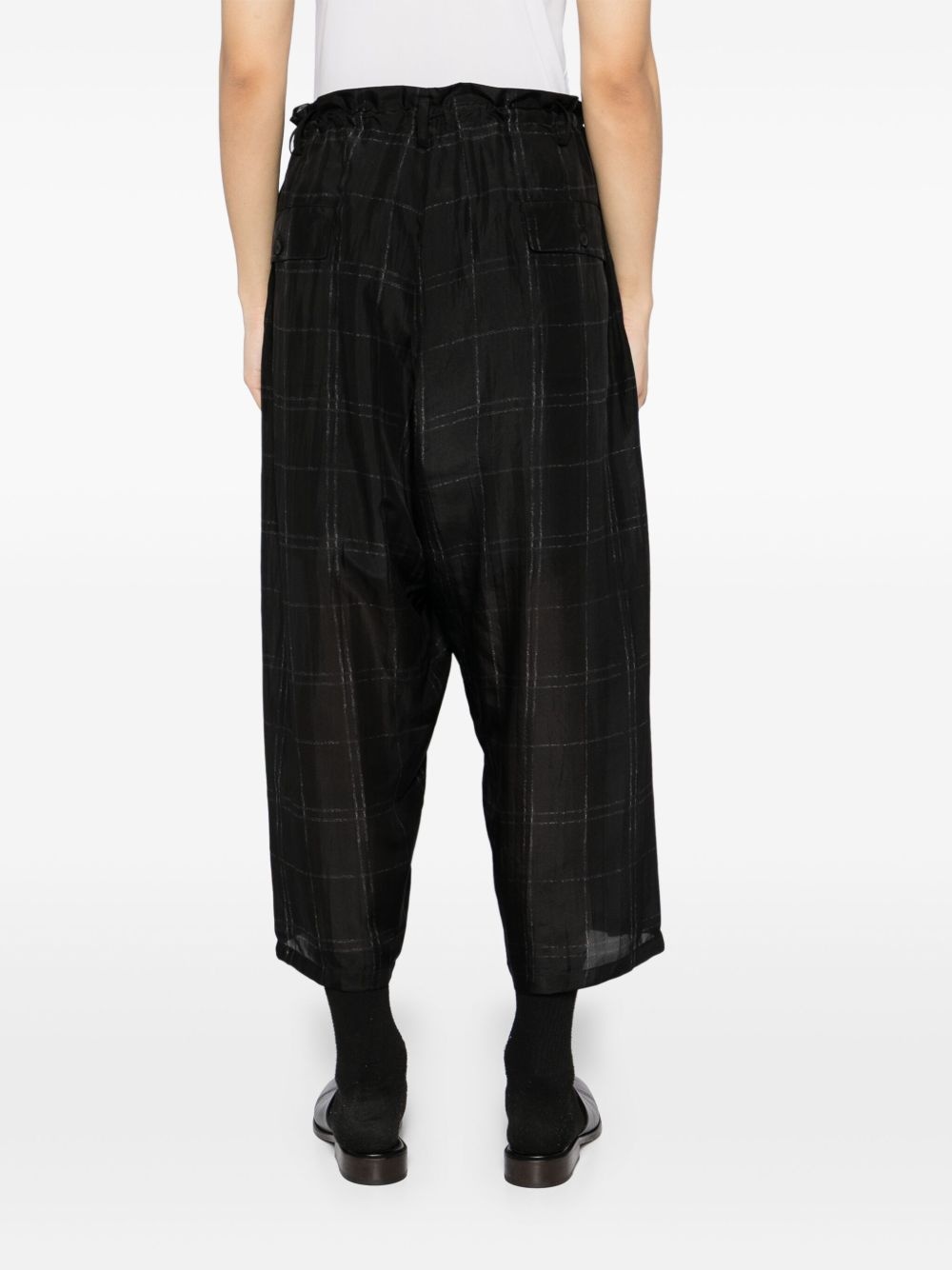 pleated plaid trousers - 4