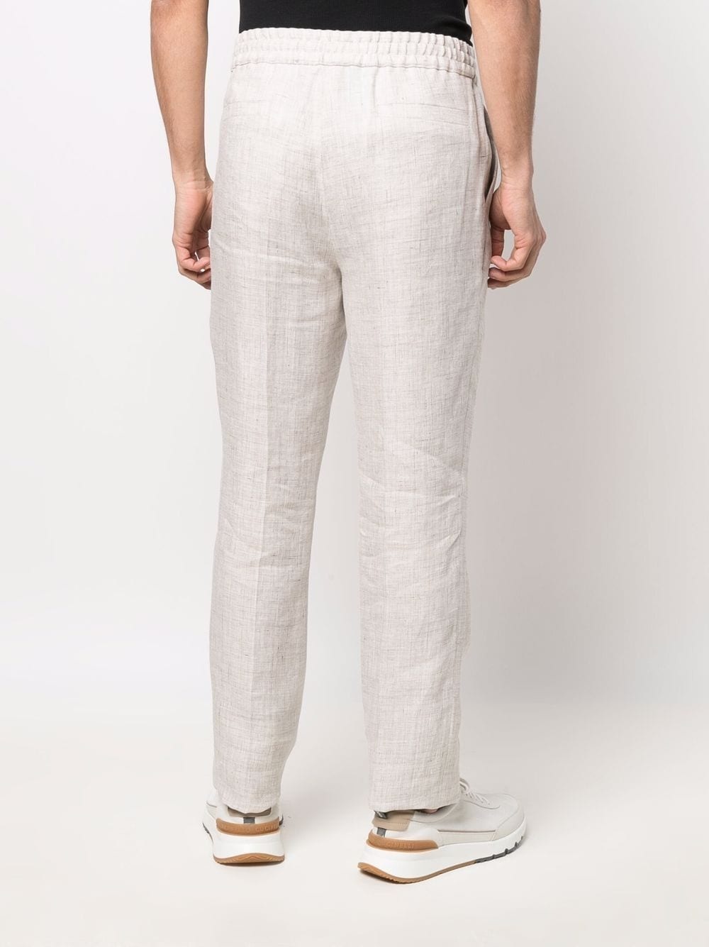 drawstring linen trousers - 4