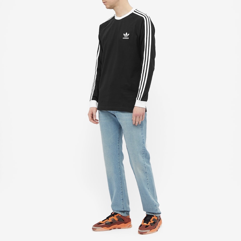 Adidas Long Sleeve 3 Stripe Tee - 6