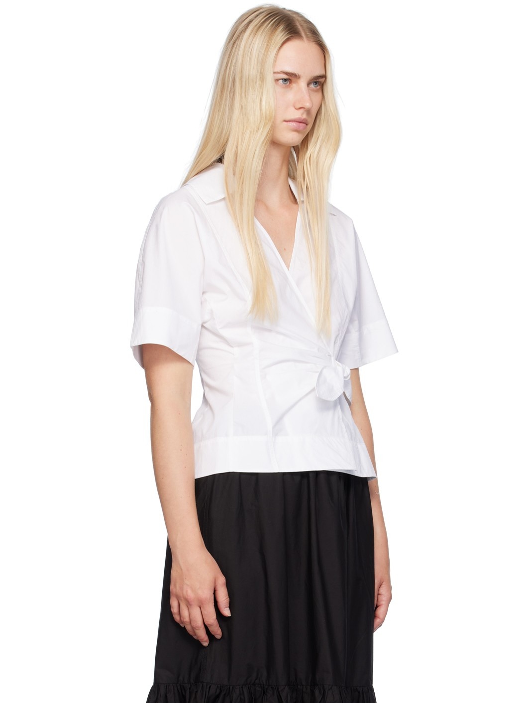 White Wrap Blouse - 2