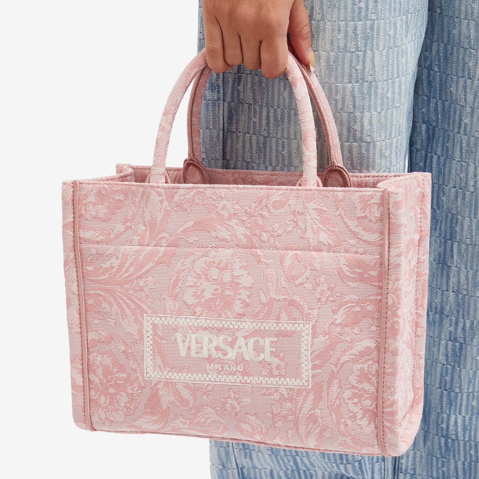 Versace Medium Tote Bag In Embroidery Jacquard - 2
