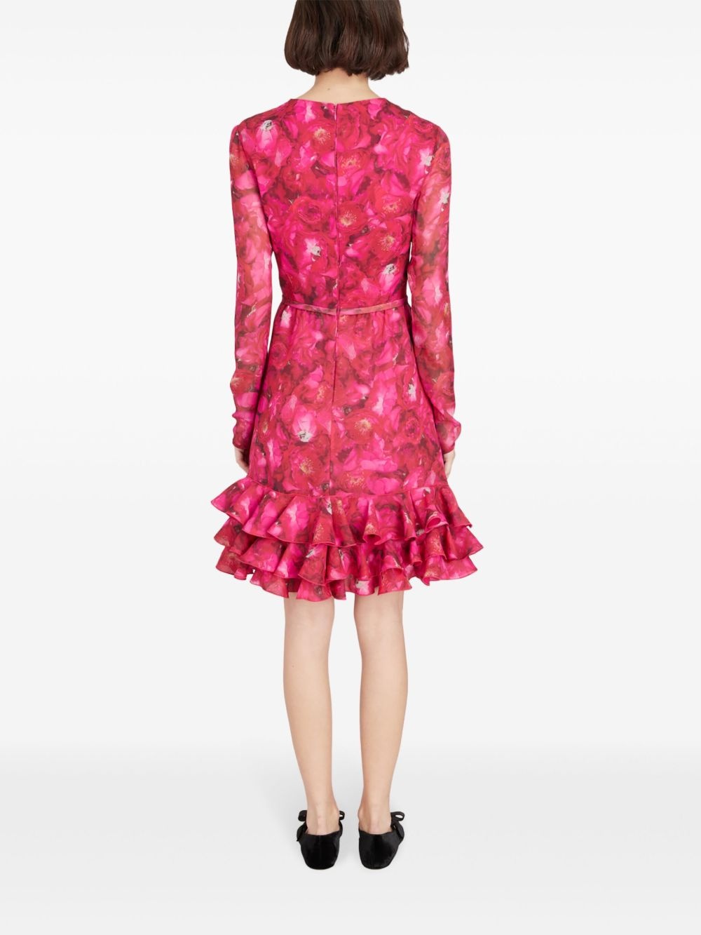 Rose Mania-print silk-georgette dress - 4