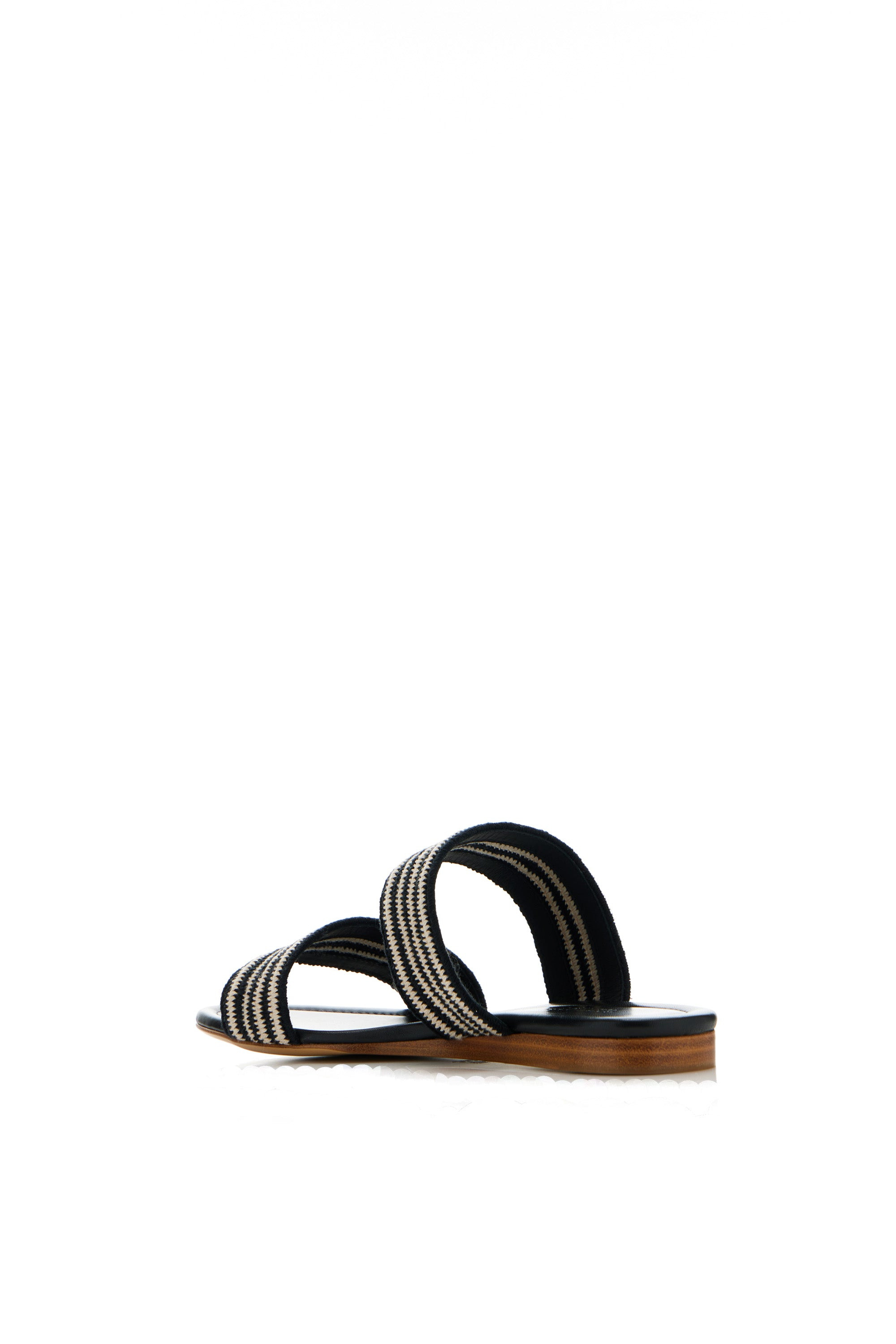 Lora Flat Sandal in Black Multi Leather Crochet - 4