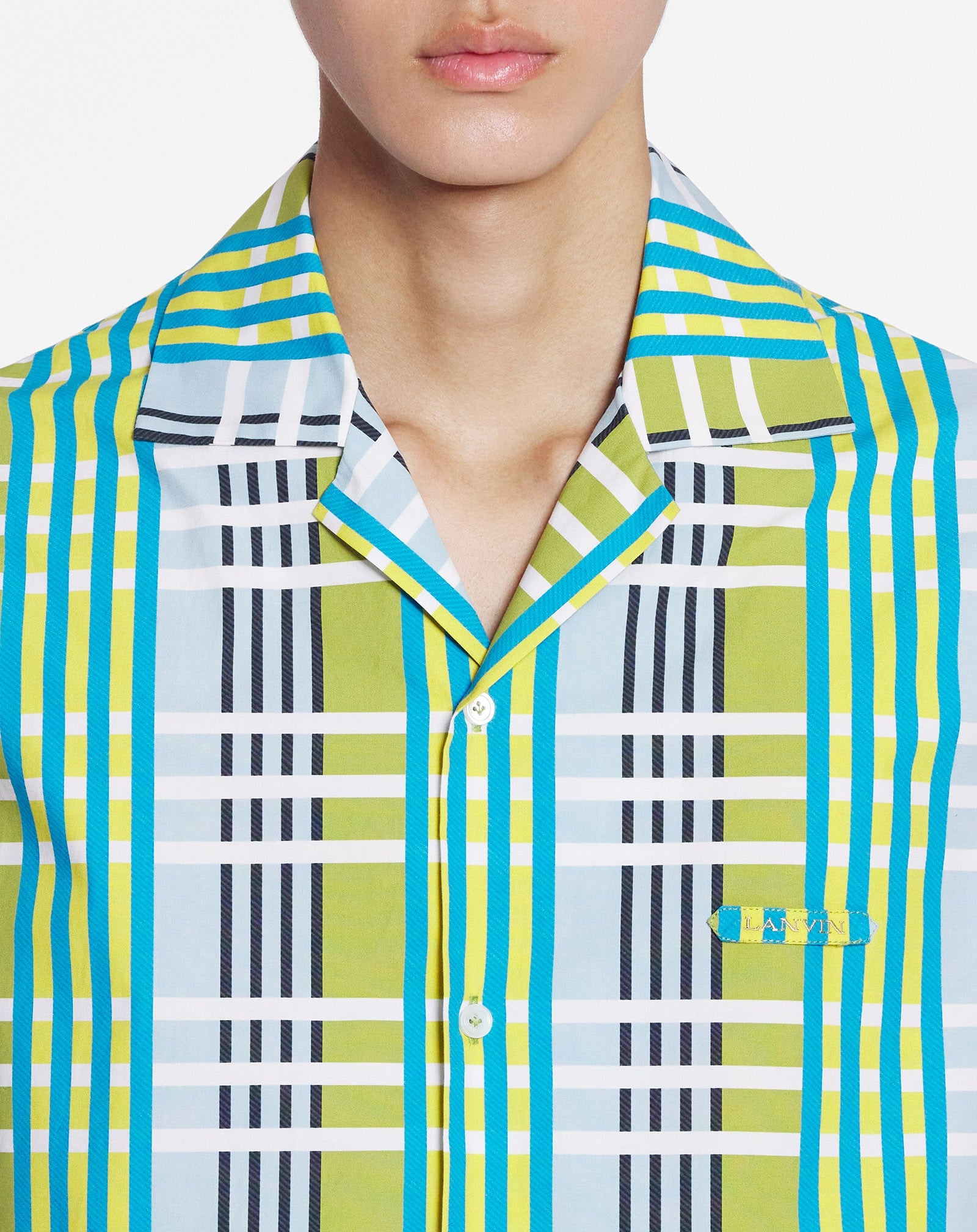 CHECKERED PRINT BOWLING SHIRT - 5