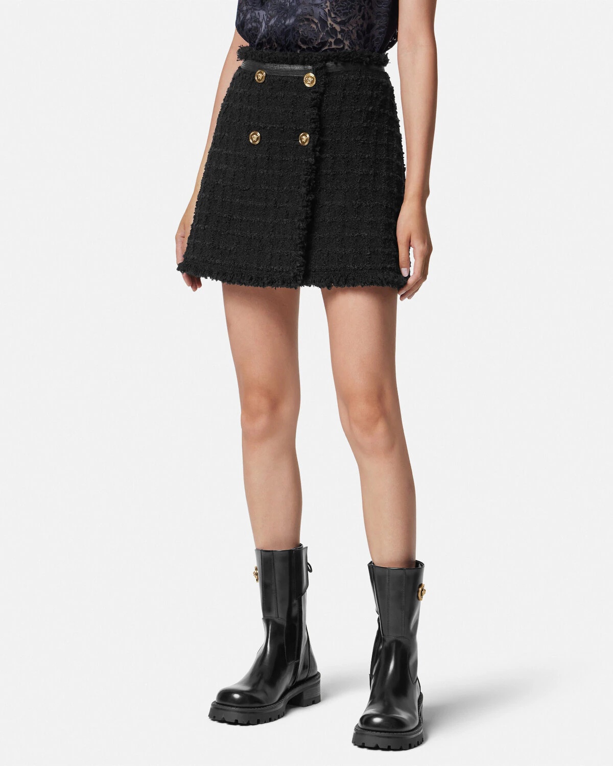 Bouclé Tweed Mini Skirt - 4