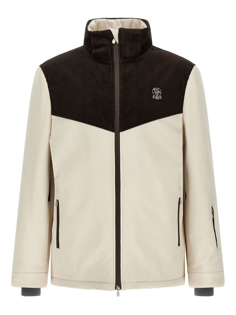 embroidered-logo jacket 1