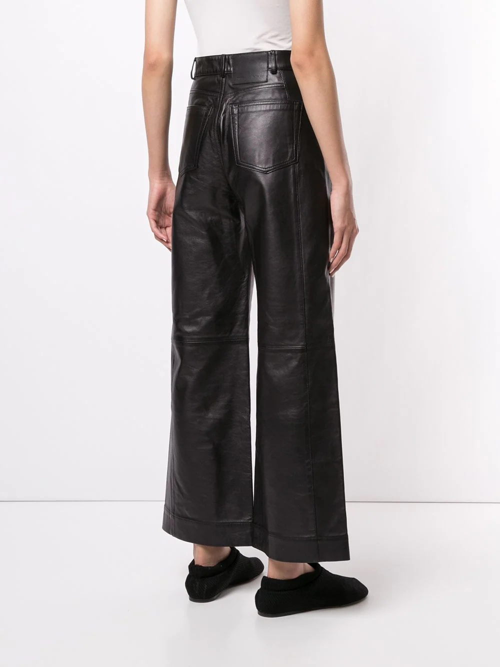 nappa-leather culotte trousers - 4