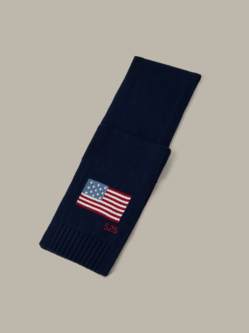 American Flag Embroidered Cotton Scarf 1