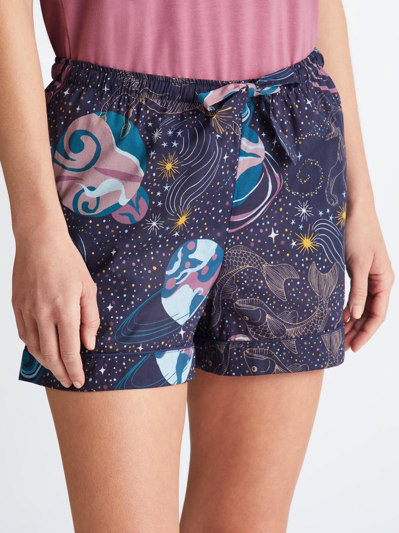 Women's Lounge Shorts Ledbury 76 Cotton Batiste Navy - 5