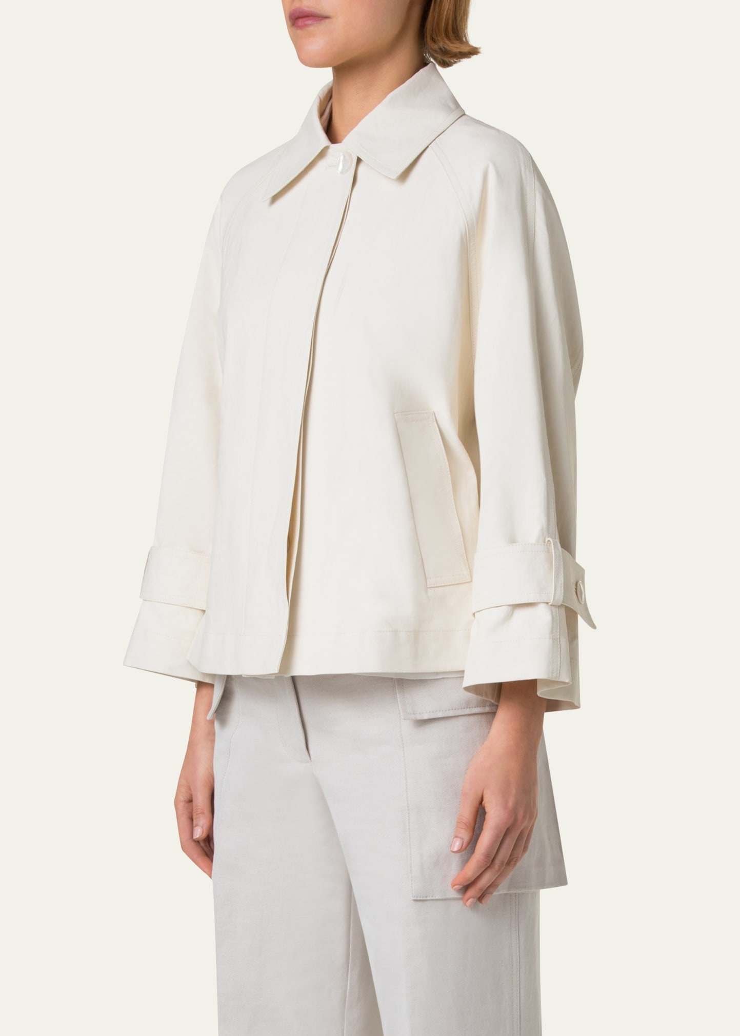 Alisa Water-Resistant A-Line Coated Linen Jacket - 4