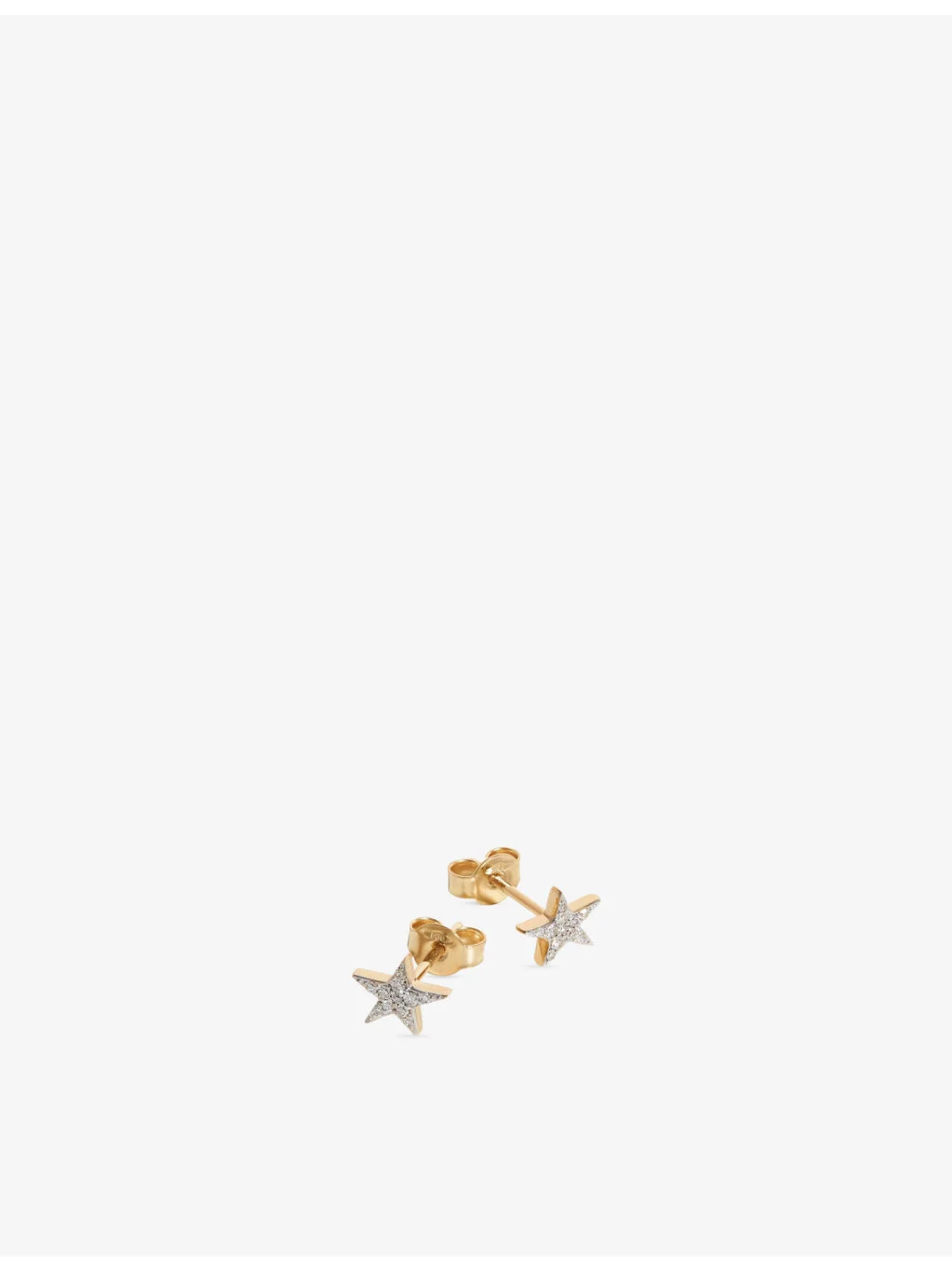 Small Star 9ct Yellow Gold And Diamond Stud Earrings - 1