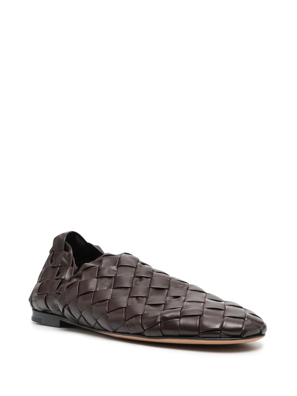 woven leather slip-on loafers - 2