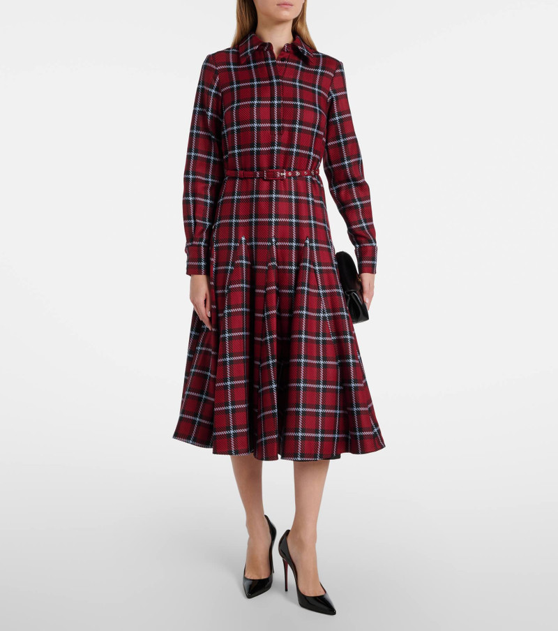 EMILIA WICKSTEAD Marione belted tartan wool-blend midi dress outlook