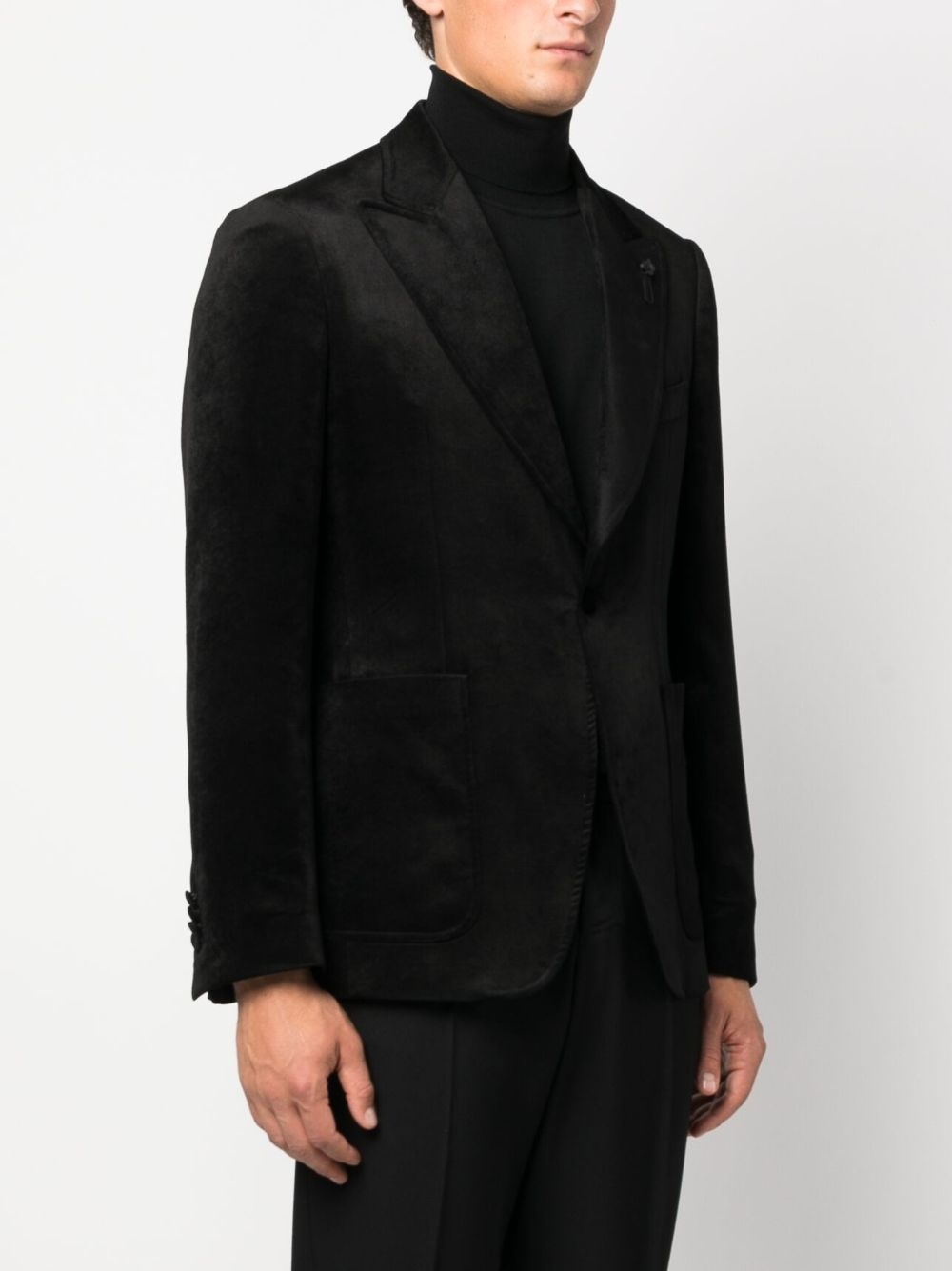 brooch-detail single-breasted blazer - 3