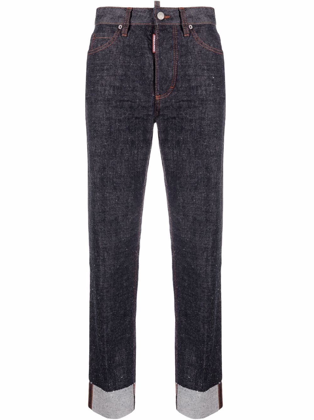 high-waist logo print jeans - 1