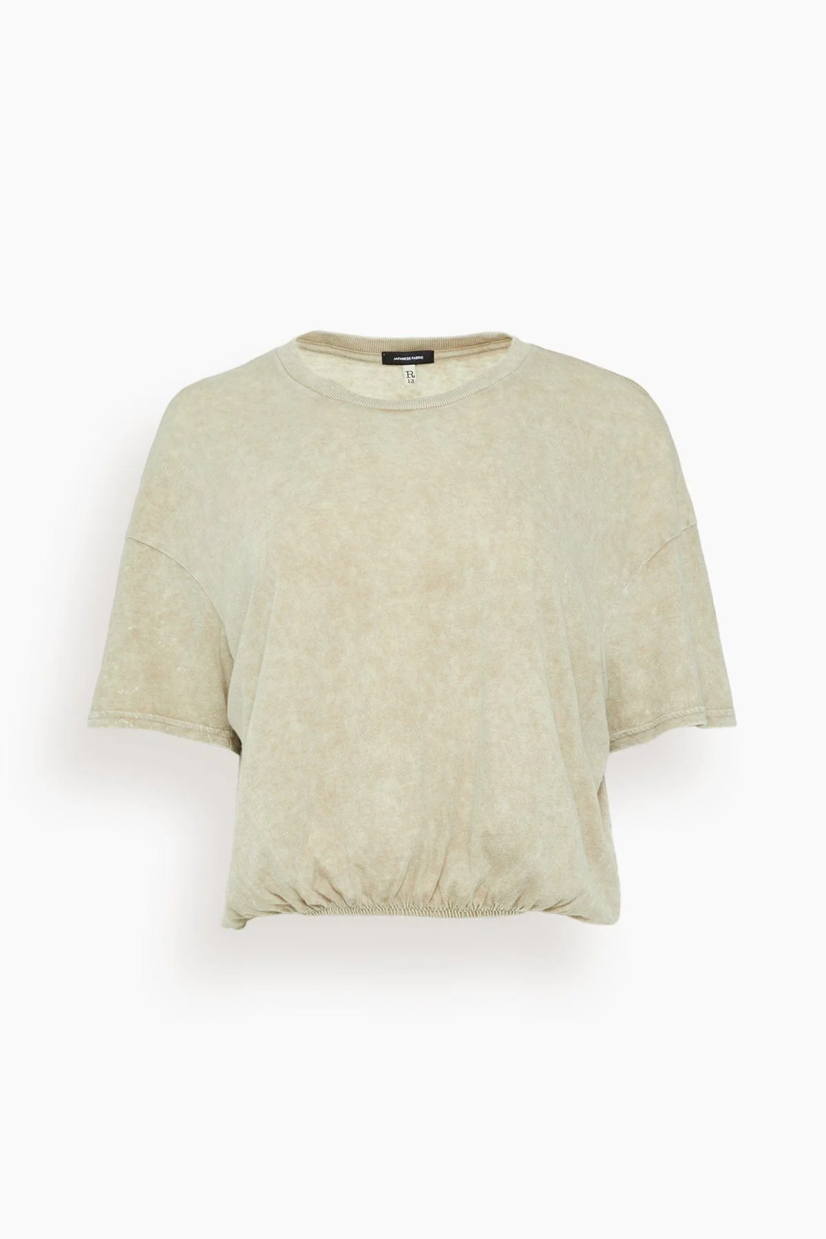 Gathered Hem T in Khaki Acid Stone - 1