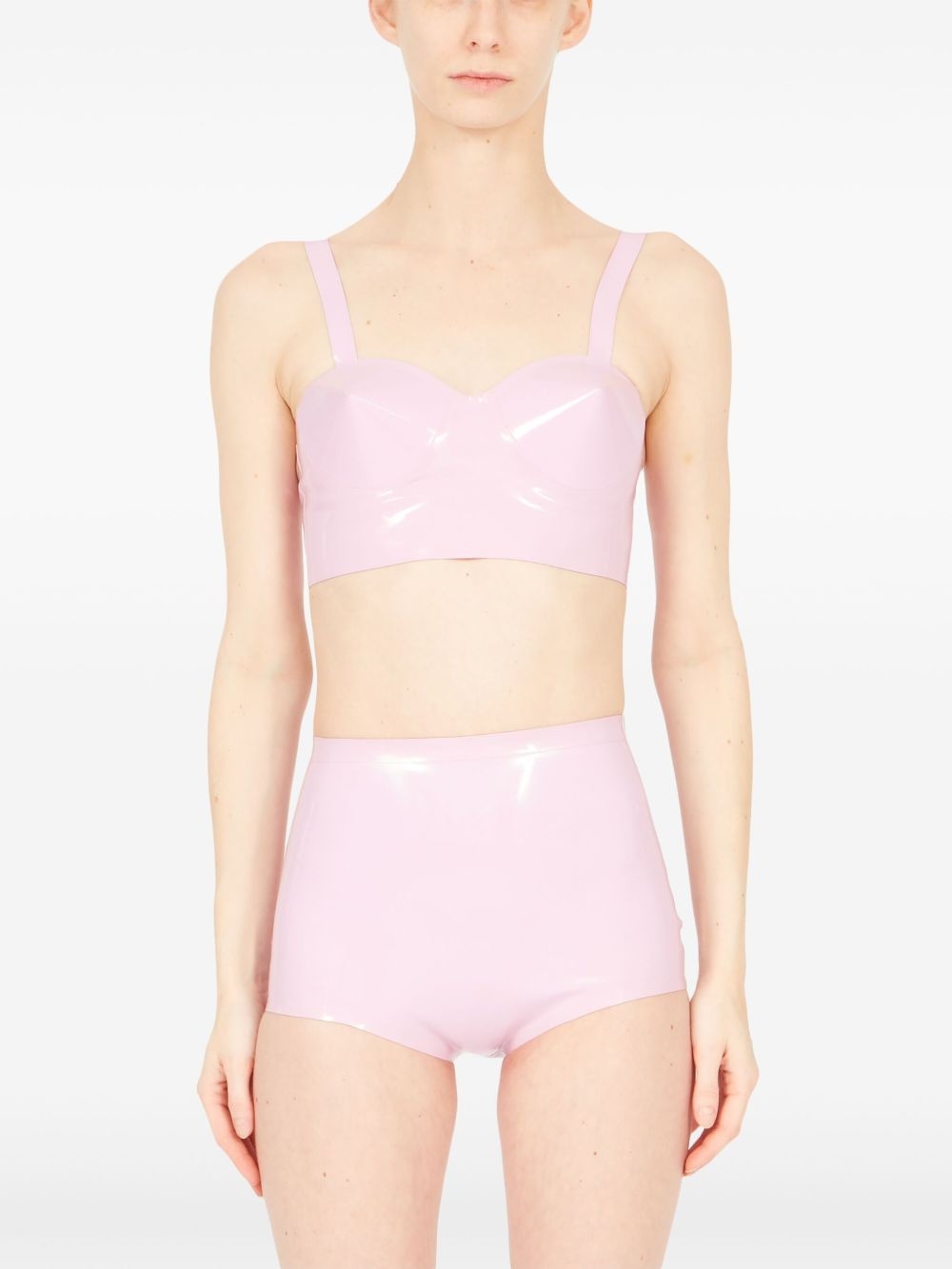 latex balconette bra - 3