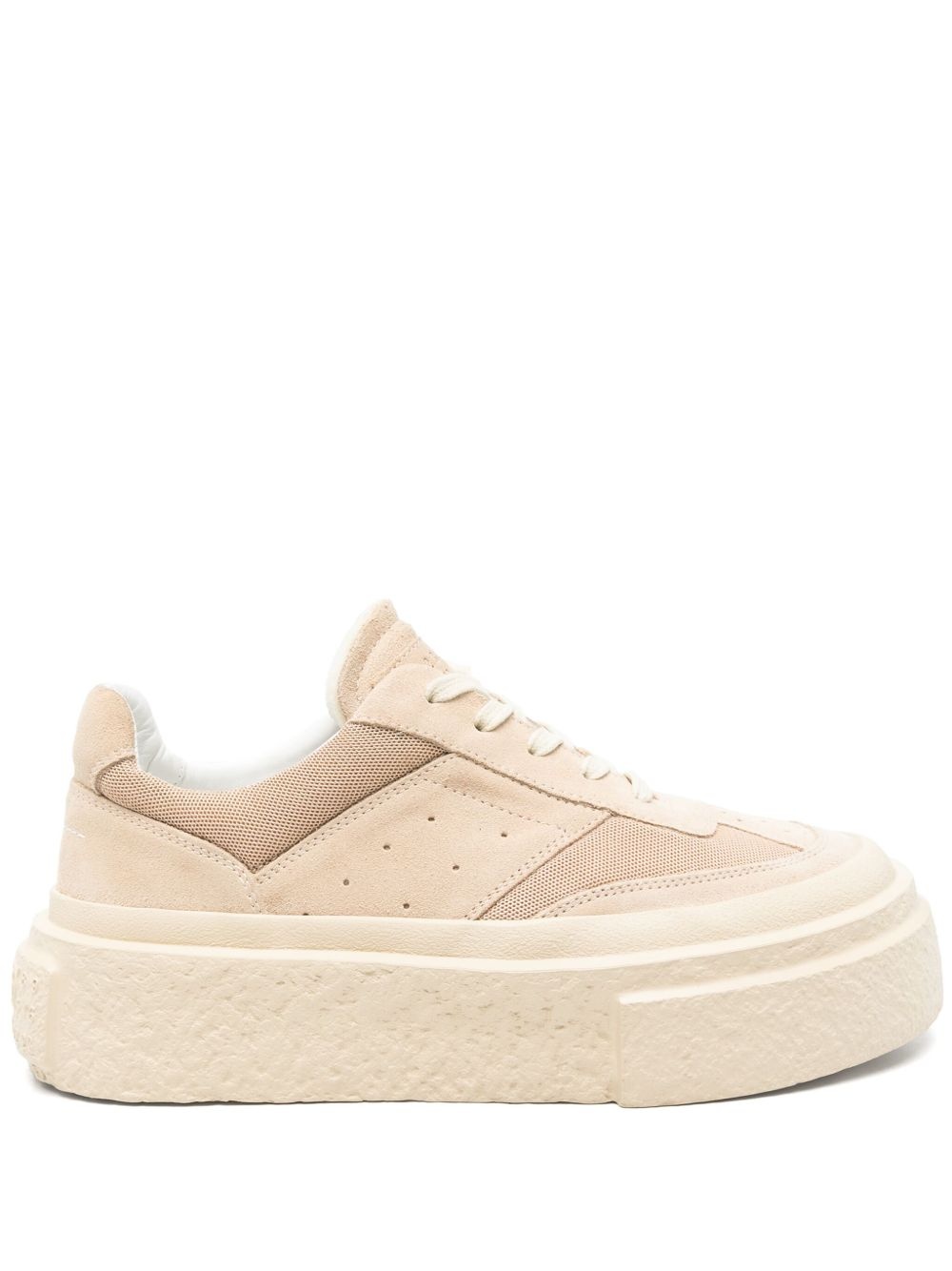 suede-panelled sneakers - 1