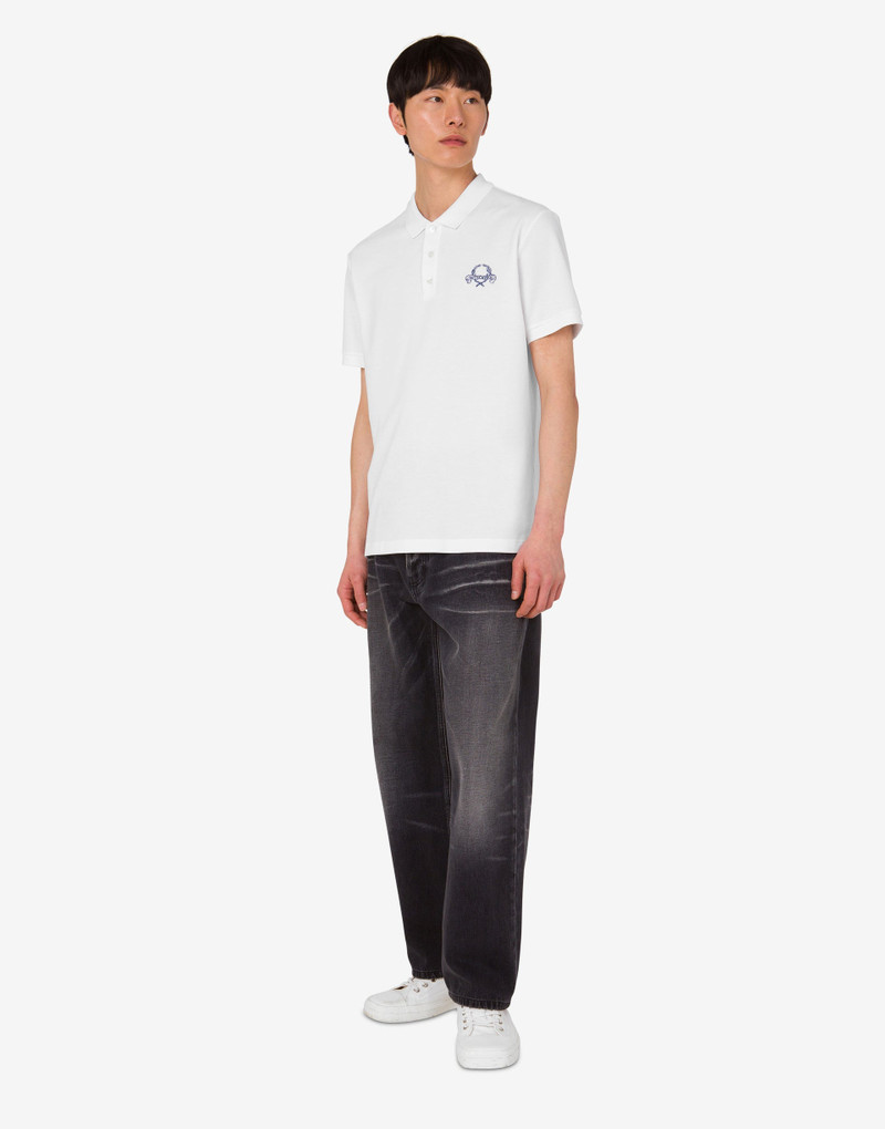 COTTON PIQUE POLO SHIRT LAUREL CROWN 1