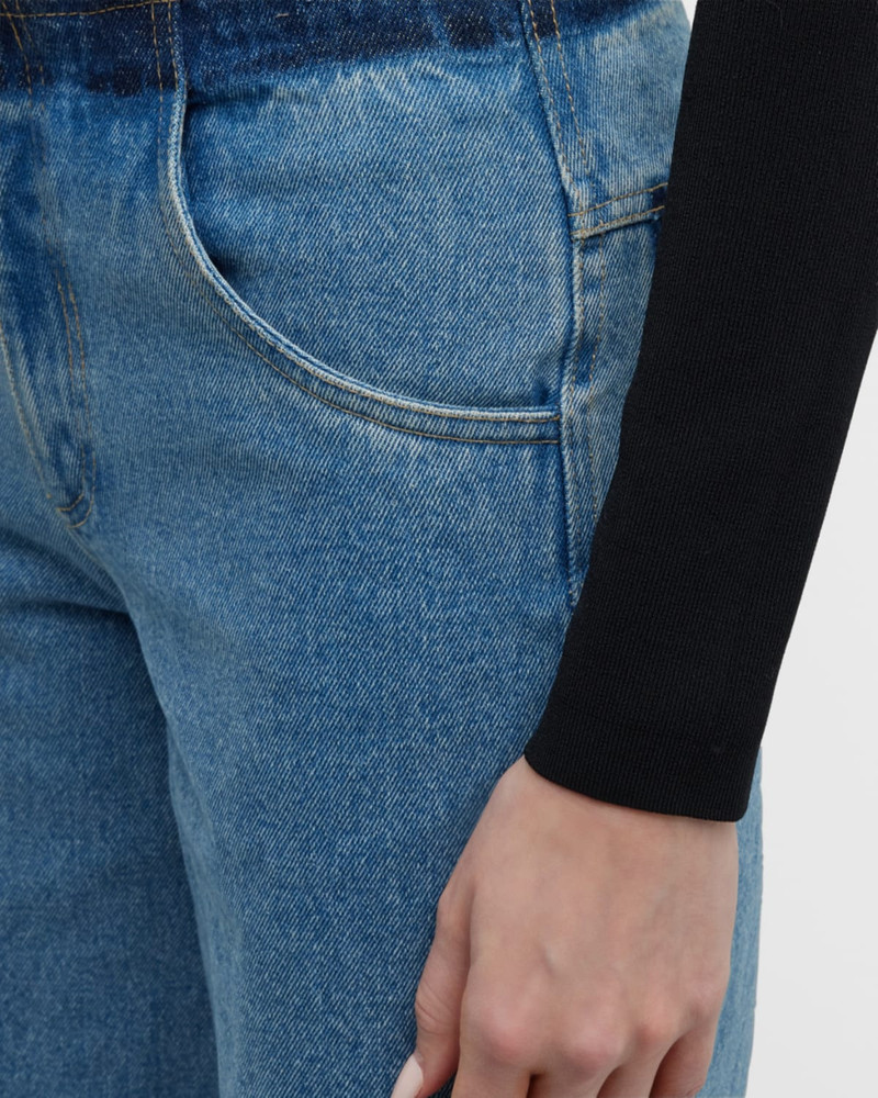 Deconstructed Denim Straight-Leg Jeans 5